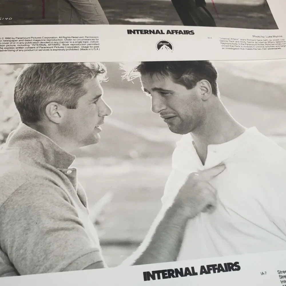 Internal Affairs 1990 8x10 B&W Movie Photos Set Of 4 Richard Gere Baldwin Travis - Picture 5 of 12